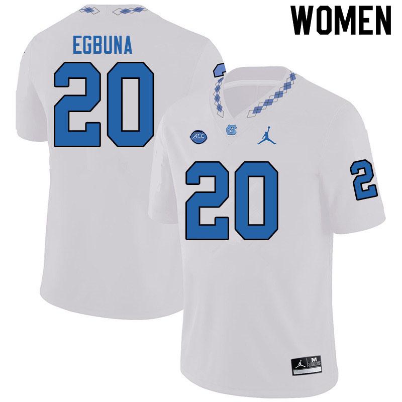 Jordan Brand Women #20 Obi Egbuna North Carolina Tar Heels College Football Jerseys Sale-White